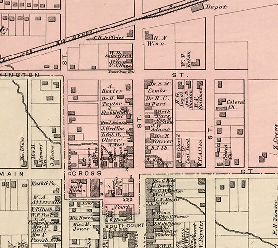 1877 Map of Winchester Clark County Kentucky