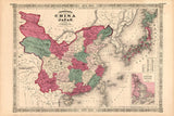1869 Map of China and Japan