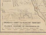 1848 Map of Onondaga County & Adjacent Area New York