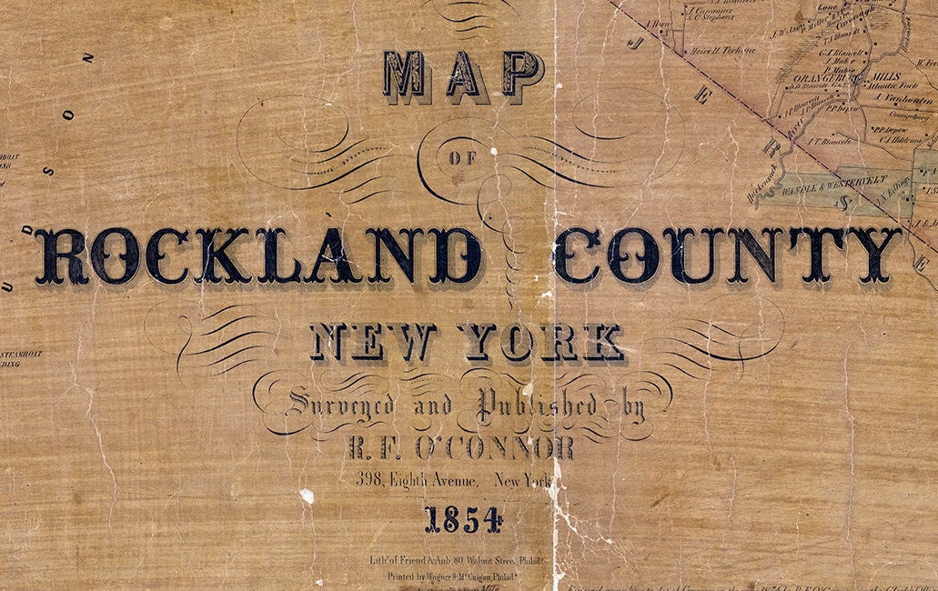 1854 Map of Rockland County New York