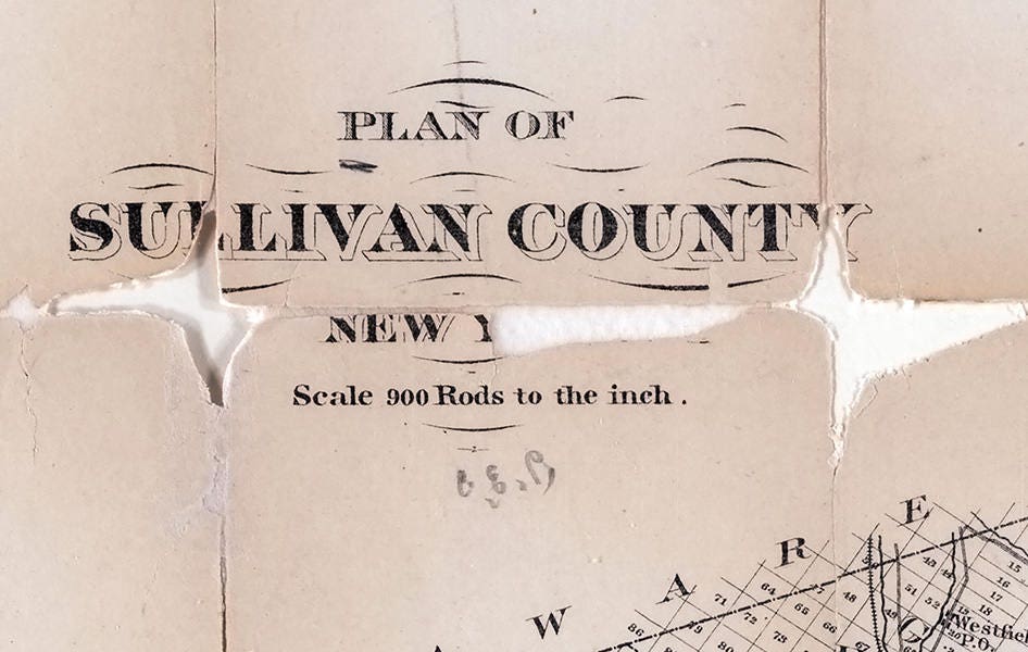 1880 Map of Sullivan & Ulster County New York