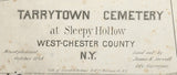 1848 Map of Tarrytown Cemetery Sleepy Hollow West Chester County NY