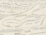 1848 Map of Tarrytown Cemetery Sleepy Hollow West Chester County NY