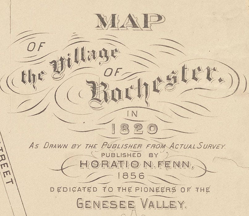 1856 Map of the Village of Rochester New York in 1820