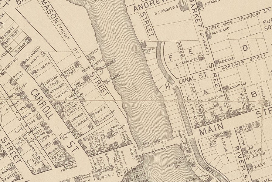 1856 Map of the Village of Rochester New York in 1820