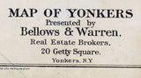 1893 Map of Yonkers Westchester County New York