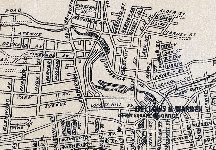 1893 Map of Yonkers Westchester County New York