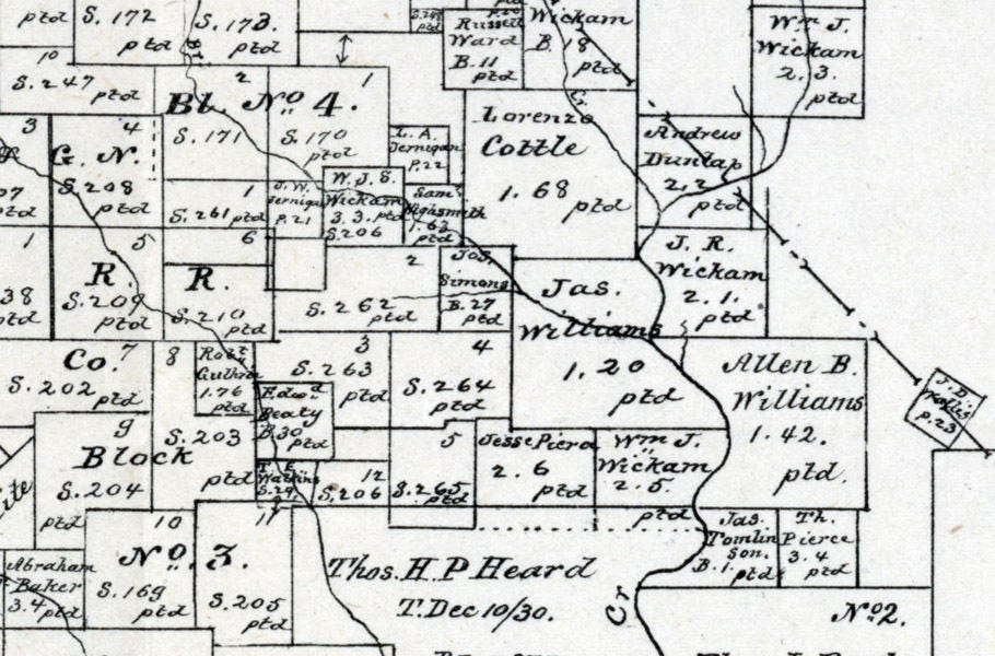 1880 Map of Jackson County Texas