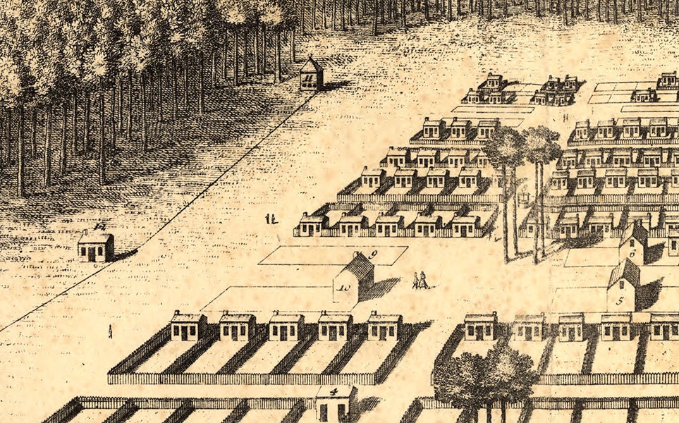 1734 Panorama Map of Savannah Georgia