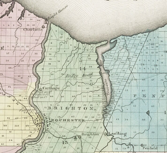 1829 Map of Monroe County New York