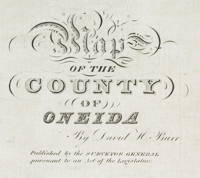 1829 Map of Oneida County New York