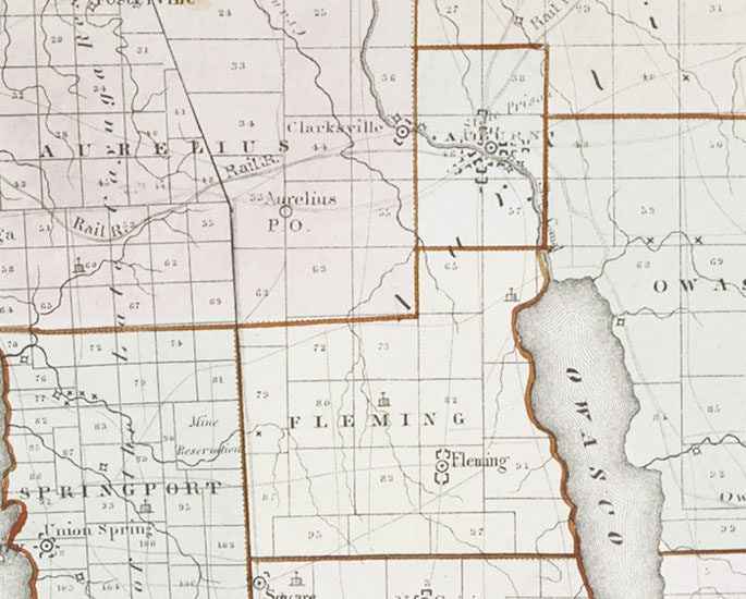 1841 Map of Cayuga County New York