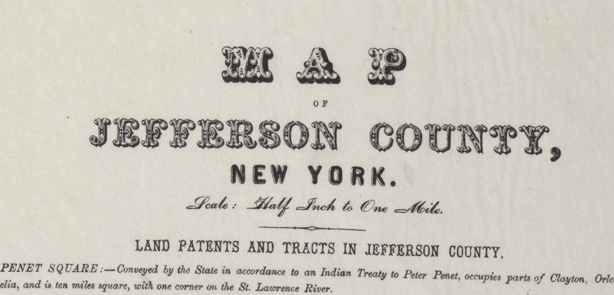 1864 Map of Jefferson County New York