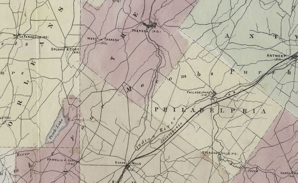 1864 Map of Jefferson County New York