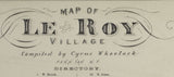 1876 Map of Le Roy Village Genesee County New York