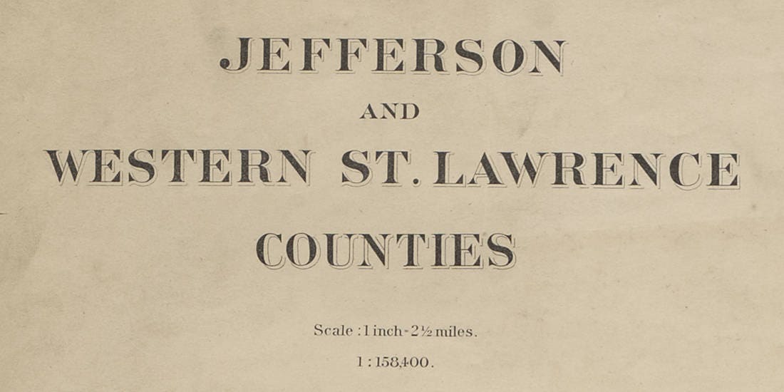 1895 Map of Jefferson and Western St Lawrence County New York