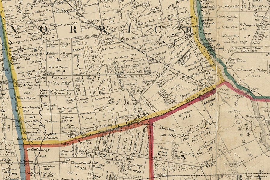 1856 Farm Line Map of Franklin County Ohio