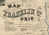 1856 Farm Line Map of Franklin County Ohio