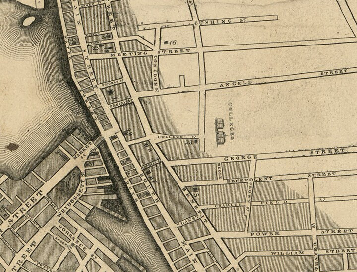 1823 Map of the town of Providence Rhode Island