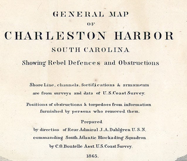 1865 Nautical Map of Charleston Harbor South Carolina