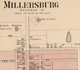 1877 Map of Millersburg Bourbon County Kentucky