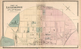 1877 Map of Northern Lexington Fayette County Kentucky