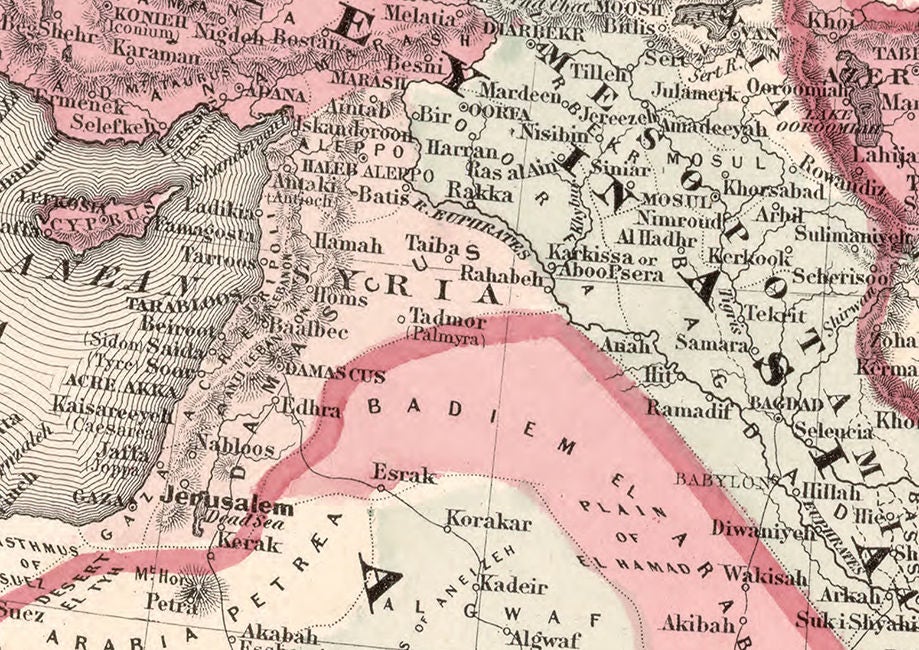 1864 Map of Turkey Persia and Arabia