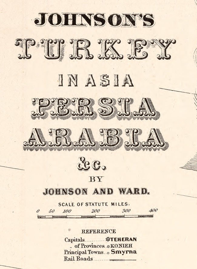 1864 Map of Turkey Persia and Arabia