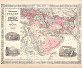 1864 Map of Turkey Persia and Arabia