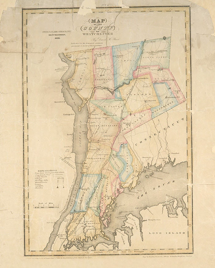 1839 Map of West Chester County New York