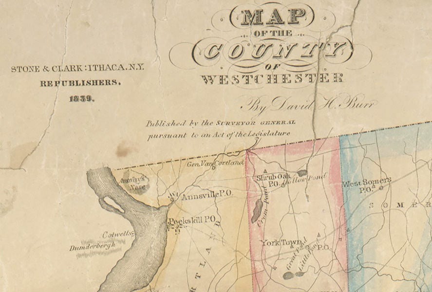 1839 Map of West Chester County New York