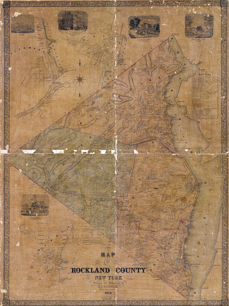 1854 Map of Rockland County New York