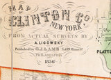 1856 Map of Clinton County New York