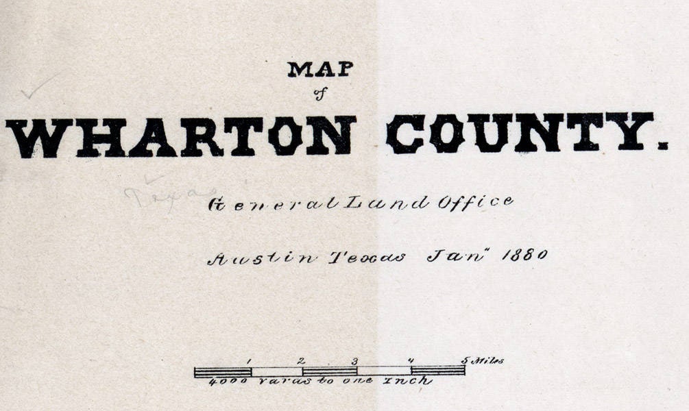 1880 Map of Wharton County Texas