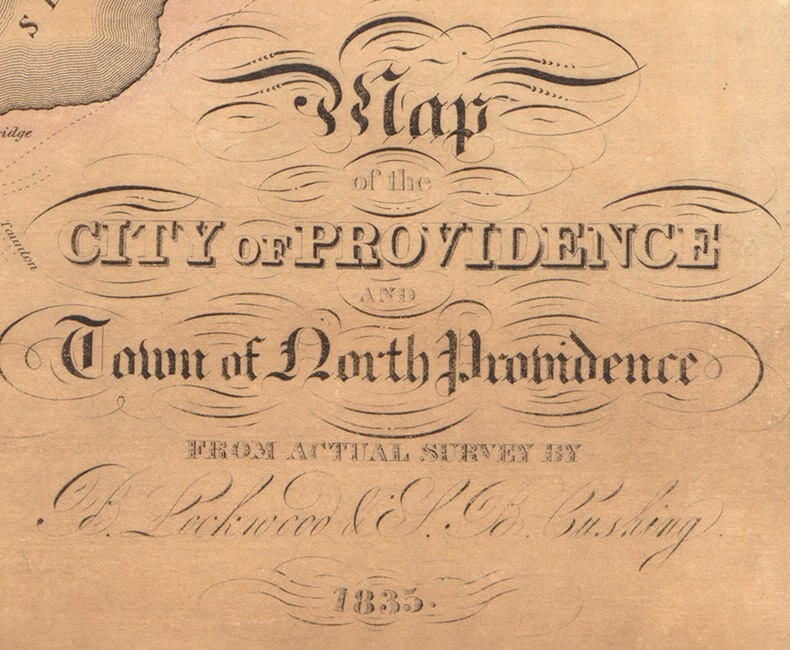 1835 Map of the city of Providence Rhode Island and North Providence