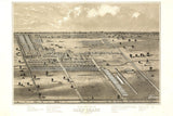 1860 Panoramic Map of Camp Chase Near Columbus Ohio