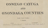 1895 Map of Oswego Cayuga and Onondaga County New York