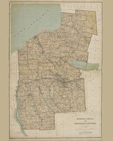 1895 Map of Oswego Cayuga and Onondaga County New York