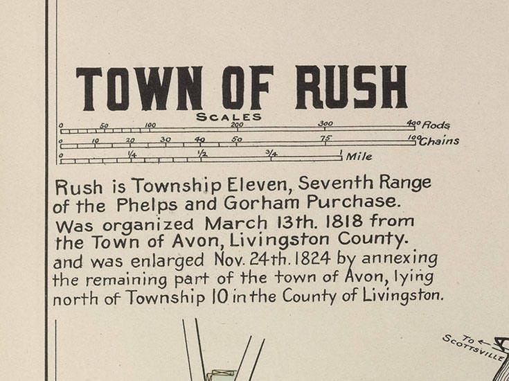 1902 Map of Rush Monroe County New York