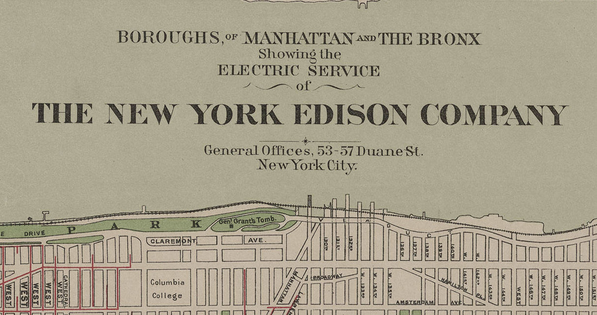 1904 Map of Manhattan and Bronx New York
