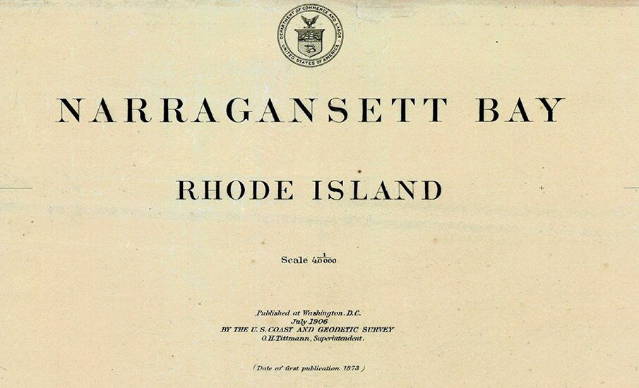 1906 Nautical Map of Narragansett Bay Rhode Island