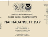 2016 Nautical Map of Narragansett Bay Rhode Island