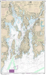 2016 Nautical Map of Narragansett Bay Rhode Island