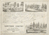 1848 Map of Tarrytown Cemetery Sleepy Hollow West Chester County NY
