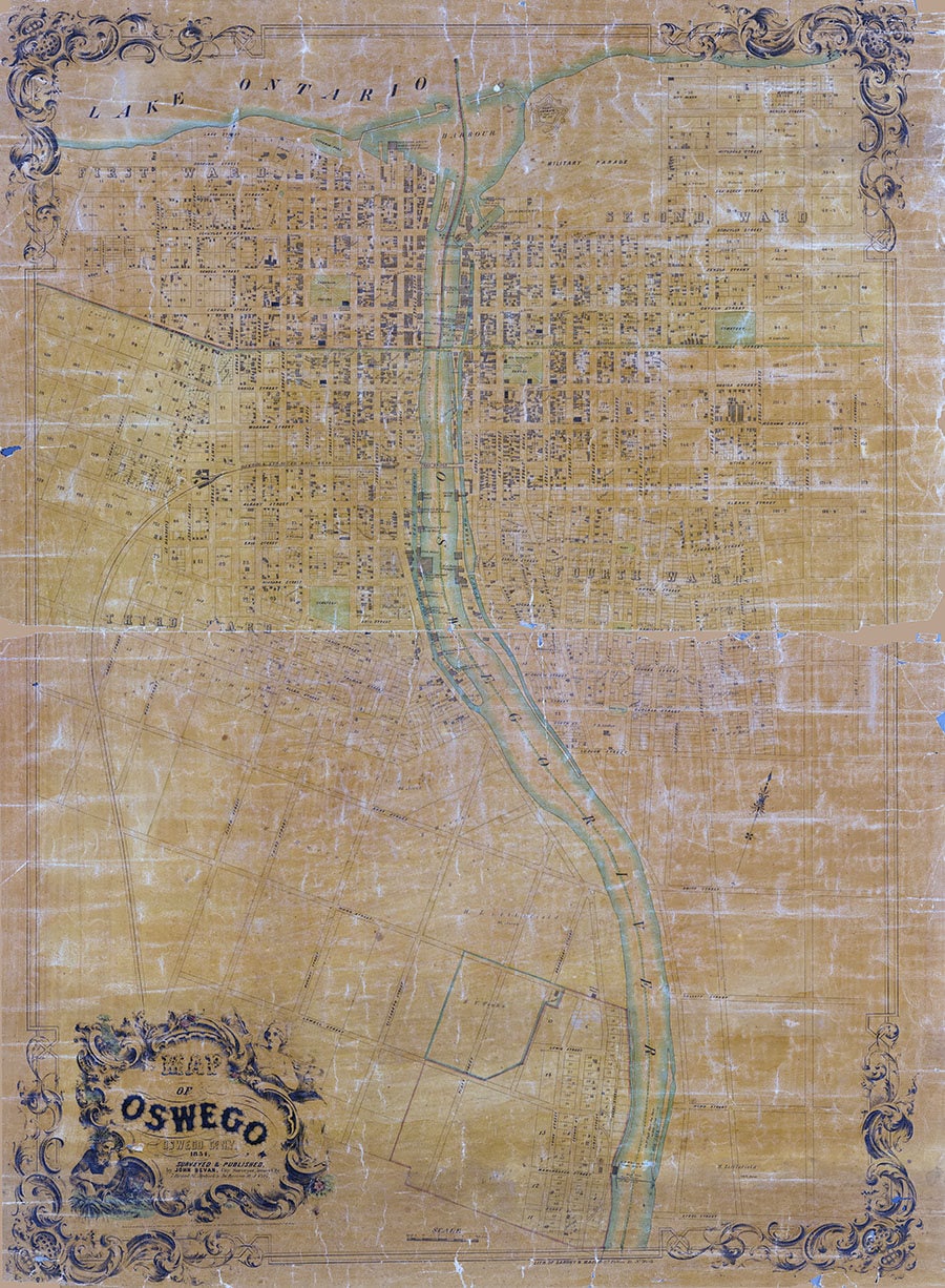 1851 Map of Oswego Oswego County New York