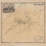 1868 Map of White Plains Westchester County New York