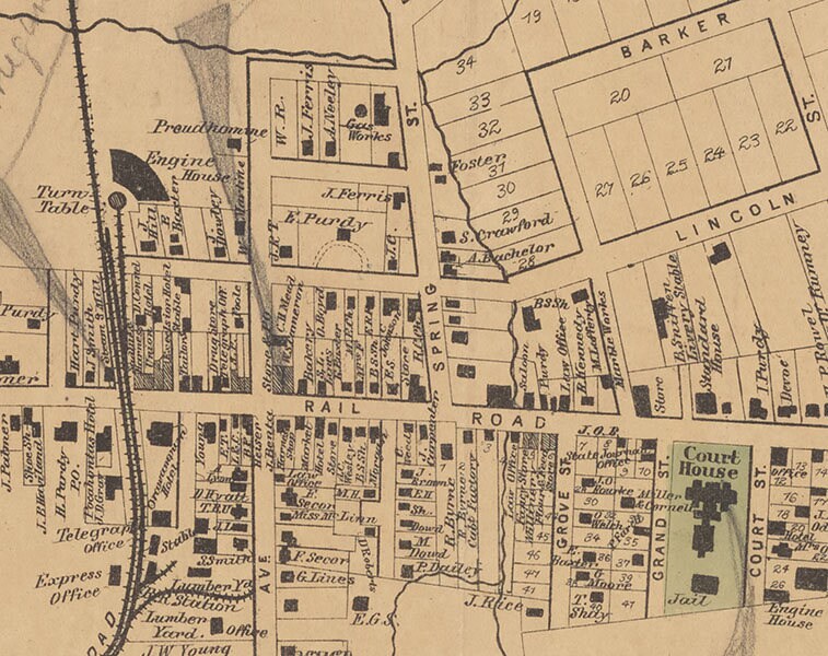 1868 Map of White Plains Westchester County New York