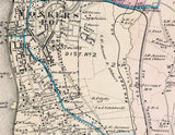 1872 Map of the Town and City of Yonkers & East Chester Westchester County New York