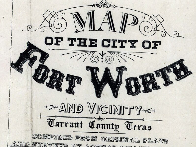 1880 Map of Fort Worth Texas