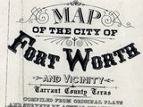 1880 Map of Fort Worth Texas